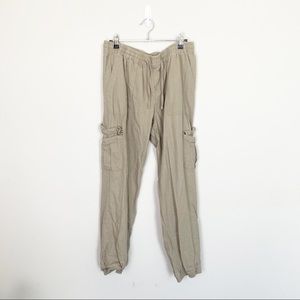 Just Living Tan/Olive Pull On Cargo Jogger Pants